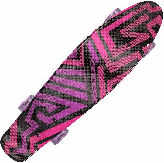 Action One Complete Penny Board Asimetrical Stripes 56 X 15 Cm Led Wheels