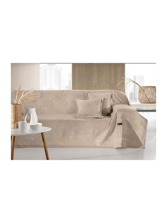 Guy Laroche Central Chenille Armchair Throw 180x150cm Natural