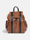 Leder Damentasche Rucksack Tan Animal Print