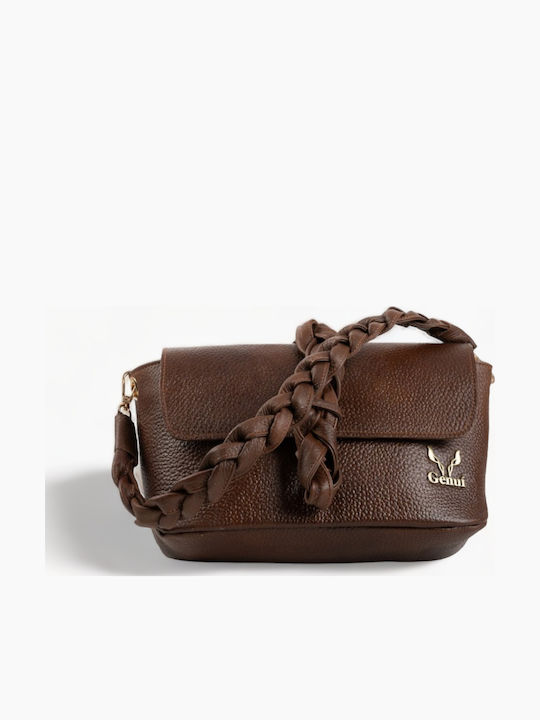 Genui Leather Leather Women's Bag Shoulder Brown