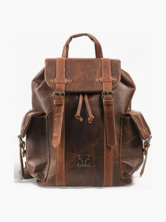 Genui Leather Leder Damentasche Rucksack Braun