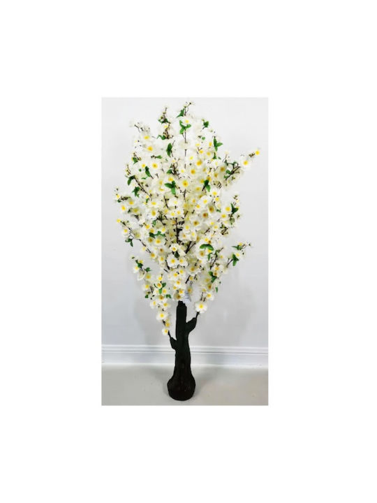 Plantă decorativă artificială de piersic alb 145cm 98519