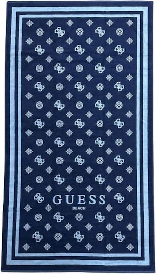 Guess Πετσέτα Θαλάσσης Βαμβακερή Μπλε 180x100εκ.