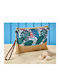Beach Toiletry Bag Straw Zipper Z-318 White Egg M26xh20xd3 1pc
