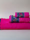 White Fabric Hand Towel Nadine 30x50cm Fuchsia / Pink Weight 600gr/m²