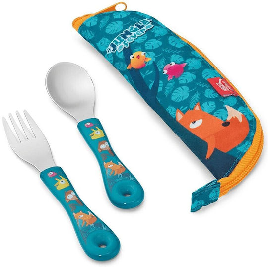Maped Baby Set mit Gabel aus Metall in Hülle Mehrfarbig 3Stück