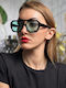 SeeVision Unisex Sonnenbrille mit Schwarz Metall Gestell und Schwarz Linse 50146-BLACK/GREEN