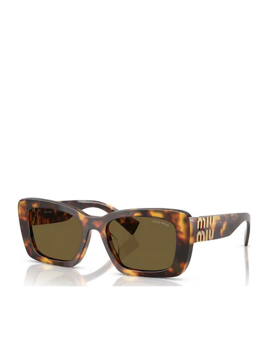 Miu Miu Women's Sunglasses with Brown Tartaruga Plastic Frame and Brown Lens MU 07YS 14L09Z