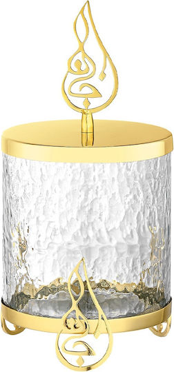 Capolavoro Φοντανιέρα Glas mit Deckel 10x10x20cm Gold