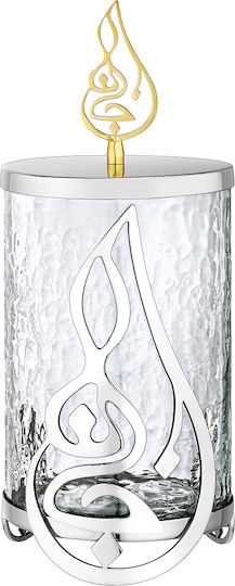 Capolavoro Φοντανιέρα Glas mit Deckel 10x10x25cm Silber
