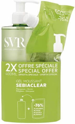 SVR Laboratoire Dermatologique Refill Bubble Bath Gel with Niacinamide for Brightening 2x400ml
