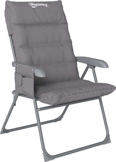 Outsunny Lounger-Armchair Beach with Recline 5 Slots Gray 66x58x105cm