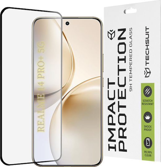 Techsuit 0.33mm Full Glue Full Face Tempered Glass Black (Realme 14 Pro+)