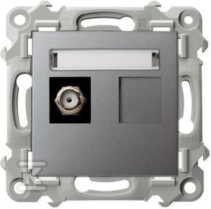 Sapphire F-type Antenna Socket Single Grey Matt Gpa-1zf M 70