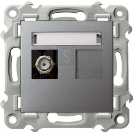 Sapphire F-Type Antenna Socket Single Gray Matt Gpa-1zf M 70