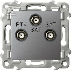 Saphir Rtv-Sat Socket Two Sat Outputs Gray Matt Gpa-Z2s M 70