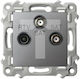 Saphir Rtv-sat Socket Two Sat Outputs Grey Matt Gpa-z2s M 70