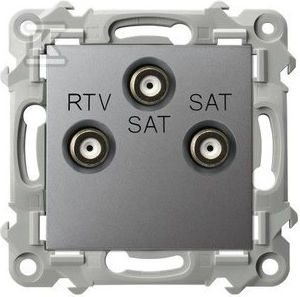 Saphir RTV-SAT Steckdose Zwei SAT Ausgänge Grau Matt GPA-Z2S M 70
