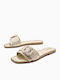 Flache Sandalen für Damen Anatomisch in Gold Farbe