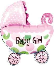 Foil Balloon Super Shape Baby Carriage Girl 67cm X 80cm Height