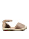 Exe Kids Espadrilles Girl-casual-extra Light-anatomic-extra Soft/comfort-memory Foam Pink Gold Strass Synthetic Smooth Leather
