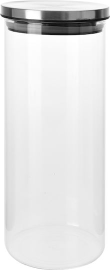 Vase General Use with Lid Glass Transparent 1000ml