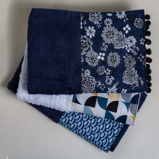 White Fabric Bath Towels Set of Towels 3 pcs Lewis Multicolour Weight 600gsm
