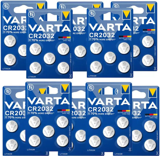 Varta Lithium Watch Batteries CR2032 50 Pieces 10 x BL5