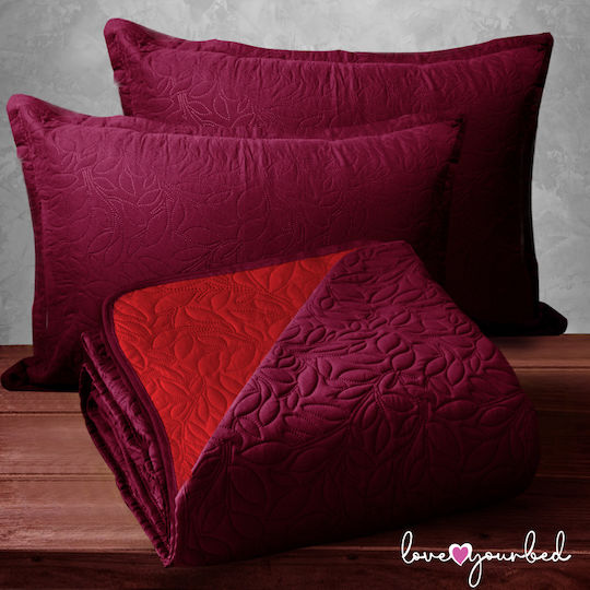 Go Smart Home Ultrasonic Σετ Κουβερλί Υπέρδιπλο Μπορντώ-κόκκινο 220x240cm 3τμχ
