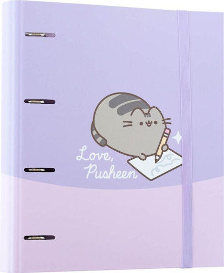 Pusheen A4 Binder From Moments Collection 4 Rings Elastic Band Cat0144