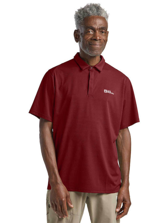 Jack Wolfskin Polo Short Sleeve Blouse Red