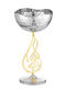 Capolavoro Decorative Bowl Pedestal Silver 16x12x30cm