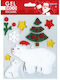 Global Gift Christmas Sticker Gel Deco Polar Bear Fir Tree 13x17cm 310591