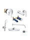 Grohe Set Mischer, Handbrause & Duschkopf für Wandmontage für für Waschbecken Silber