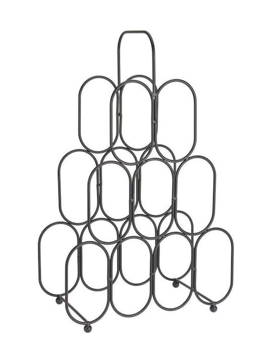 Home&Styling Collection Tabletop Suport pentru Sticle Metal Neagră 36x56x56εκ.
