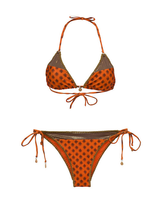 Women's Brazilian Triangle Bikini Boho Orange