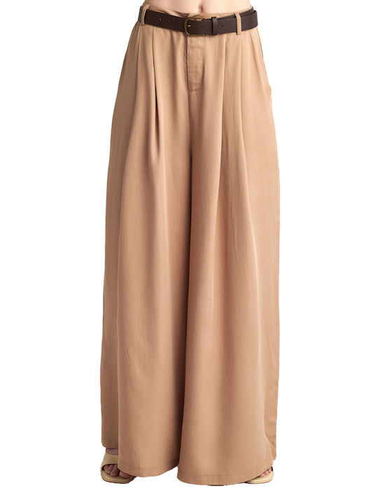 Pant Women's Fabric Trousers Light Beige