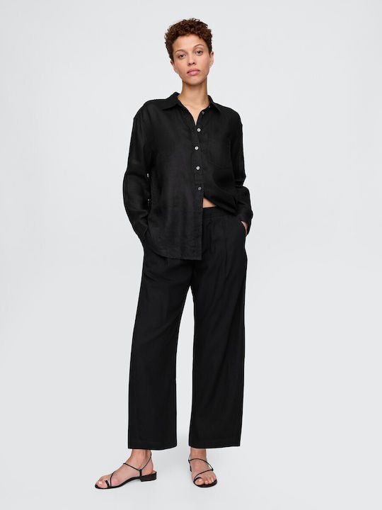 GAP Damen Leinen Hose Black