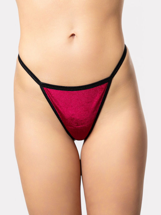 Damen Zeichenfolge Burgundy Velvet