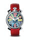 Gaga Milano Men's Watch 40mm Battery with Red Leather Strap