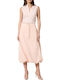 Women's Blouse Sleeveless with V Neckline Pink