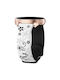 Two-Tone Silicone Strap with Embossed Flower Design for Garmin Venu 2 Plus White Black