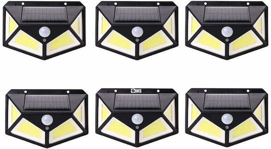 Set 6 Wand-Solarleuchten 1W 600lm mit Bewegungssensor 6cmx100cmcm