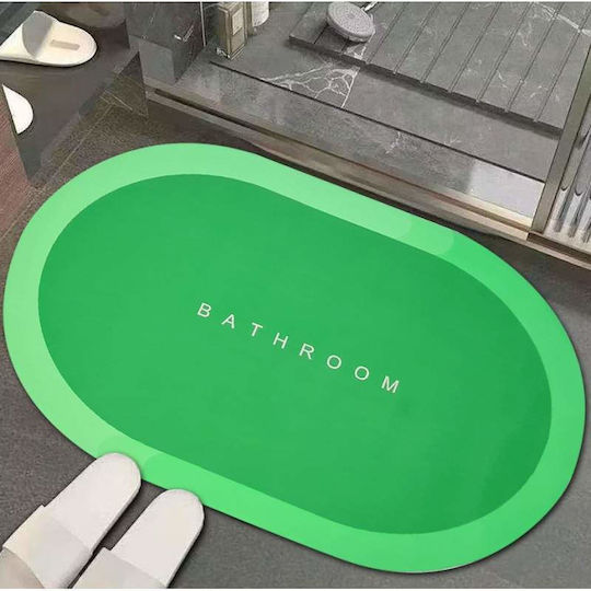 Antiderapant Covoraș de Baie Oval Verde 90x60buc