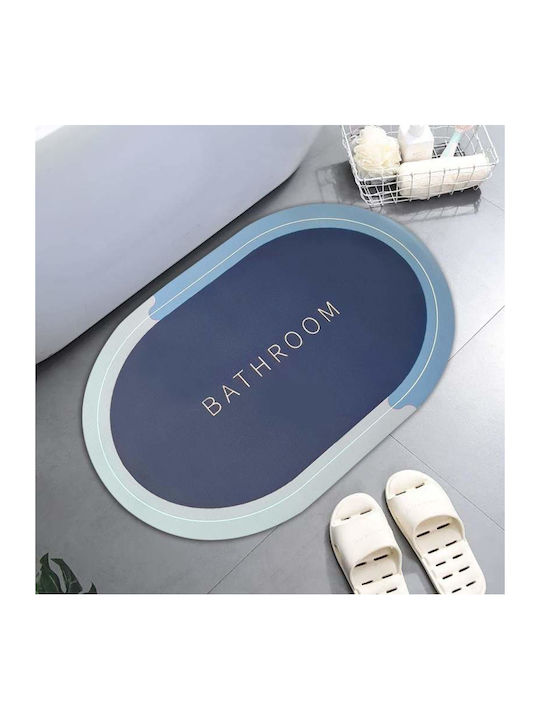 Rutschfest Badematte Oval Blue / Gray 58x38cm