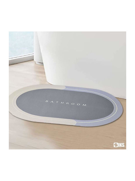 Rutschfest Set Badematten Oval Light Blue/grey