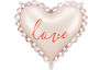 Salmon Foil Balloon Heart Love Ruffle 50x47cm