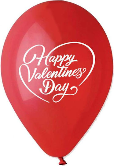 Κόκκινα Μπαλόνια Latex Happy Valentine's Day – 5 Τεμάχια