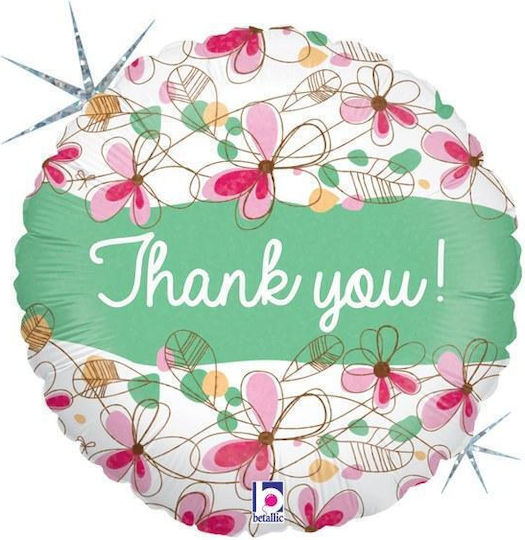 Foil Balloon Thank You Floral 45 cm