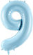 Folienballon Hellblau Nummer Neun 86cm